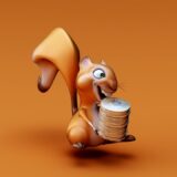squirrel, 3d, cartoon